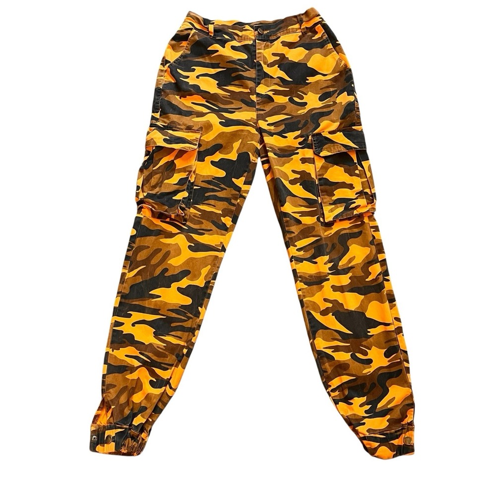 Celebrity Fashion Hera Collection Women's S Cargo Pants Orange Camo Size S